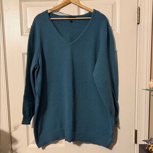 Lane Bryant Deep Teal V-Neck Sweater